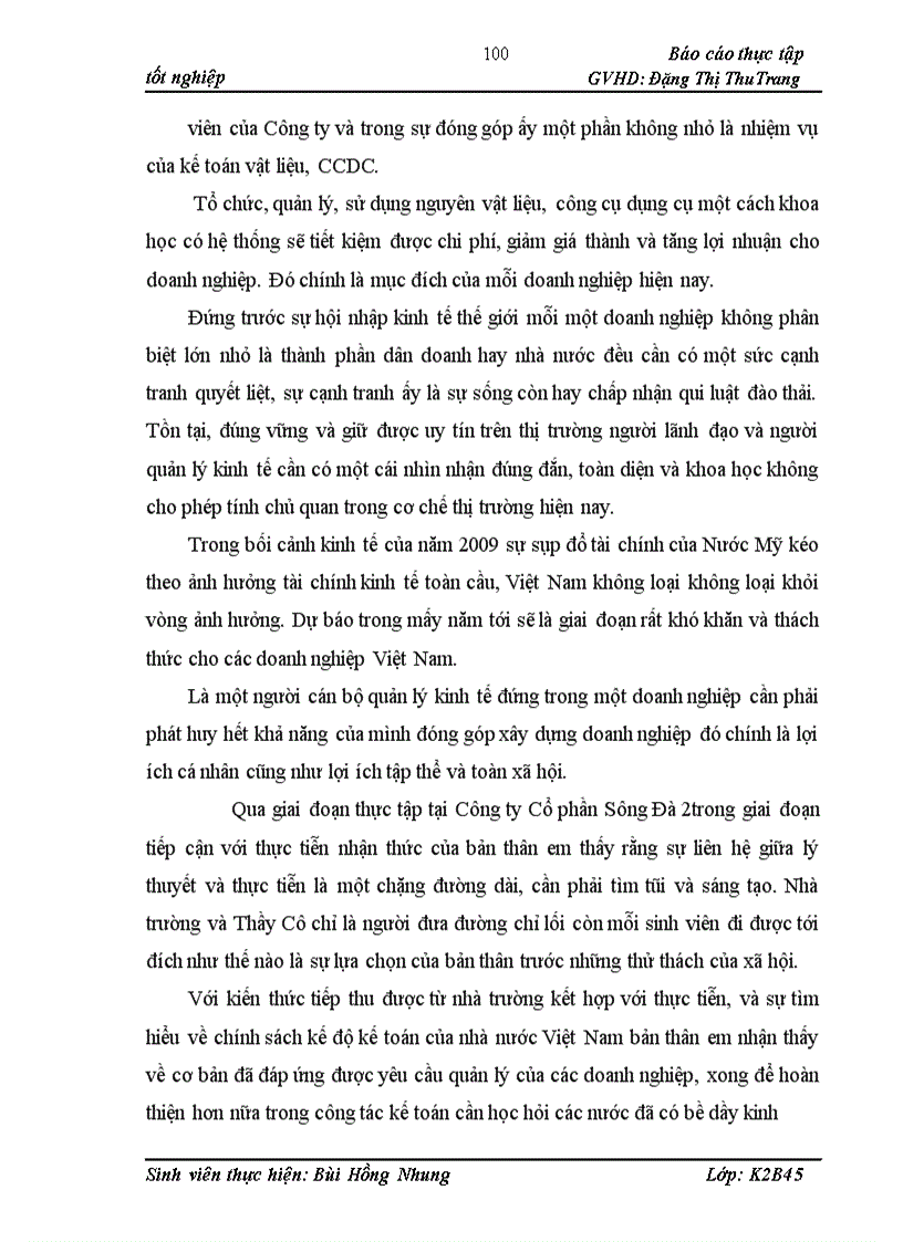 image for page Hoàn thiện hạch toán nguyên vật liệu công cụ dụng cụ tại Công ty Cổ phần Sông Đà 2 1