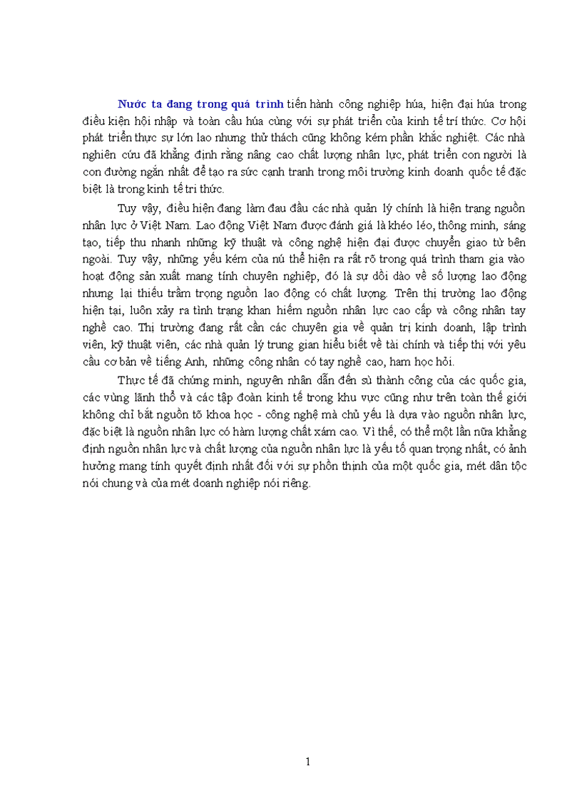 image for page Thực trạng chất lượng nhân lực của Công ty TNHH LeLong và hướng biện pháp nâng cao 1