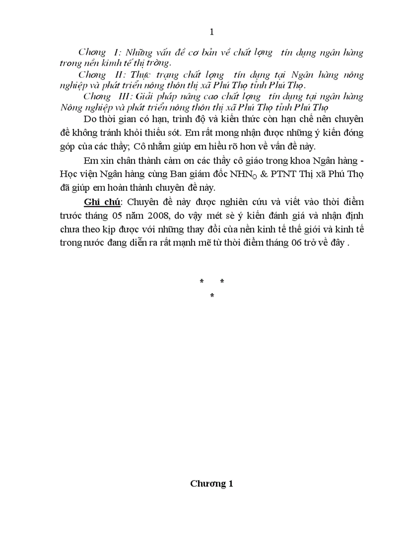 image for page Một số giải pháp nâng cao chất lượng tín dụng tại Ngân hàng nông nghiệp và phát triển nông thôn thị xã Phú Thọ tỉnh Phú Thọ