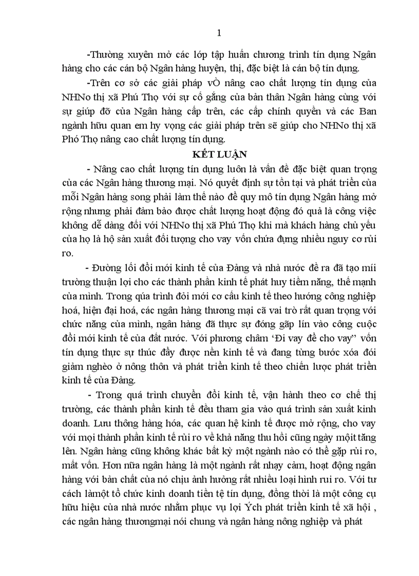 image for page Một số giải pháp nâng cao chất lượng tín dụng tại Ngân hàng nông nghiệp và phát triển nông thôn thị xã Phú Thọ tỉnh Phú Thọ