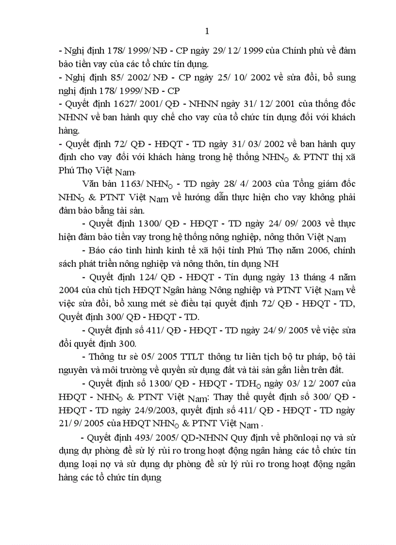 image for page Một số giải pháp nâng cao chất lượng tín dụng tại Ngân hàng nông nghiệp và phát triển nông thôn thị xã Phú Thọ tỉnh Phú Thọ