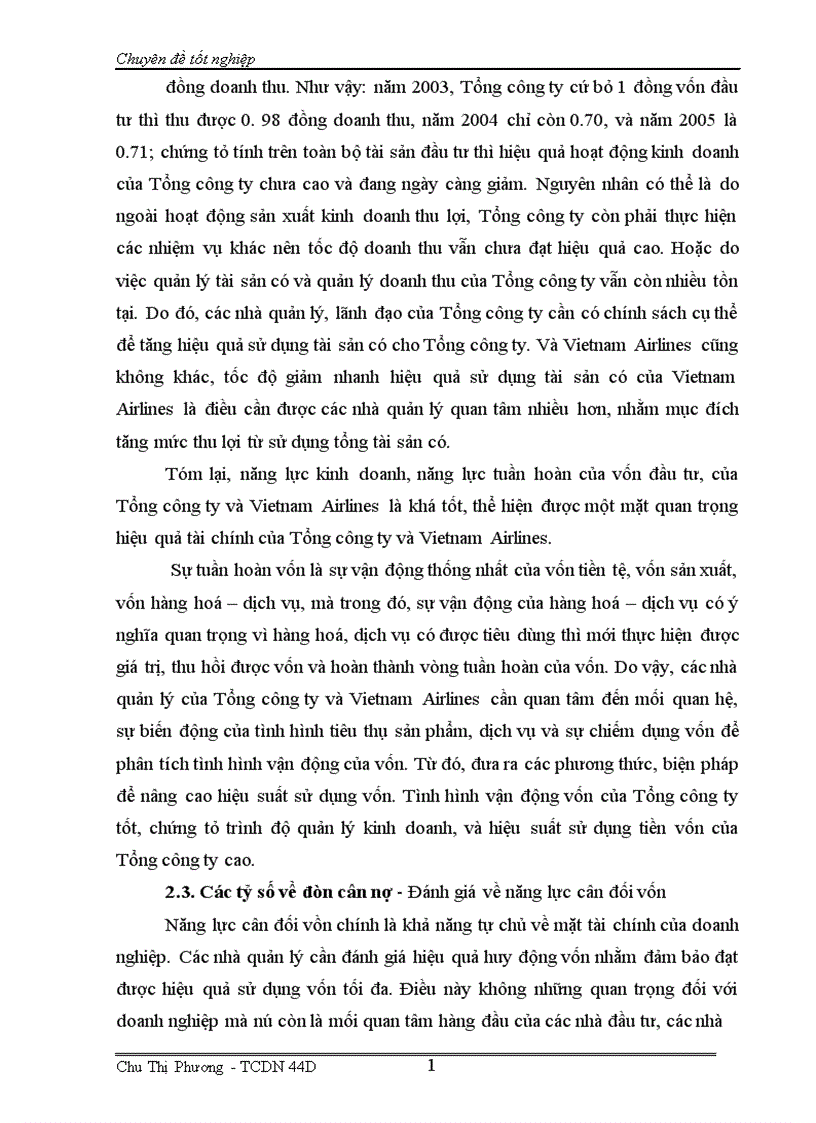 image for page Phân tích tài chính và nâng cao hiệu quả tài chính của Tổng công ty Hàng không Việt Nam 1