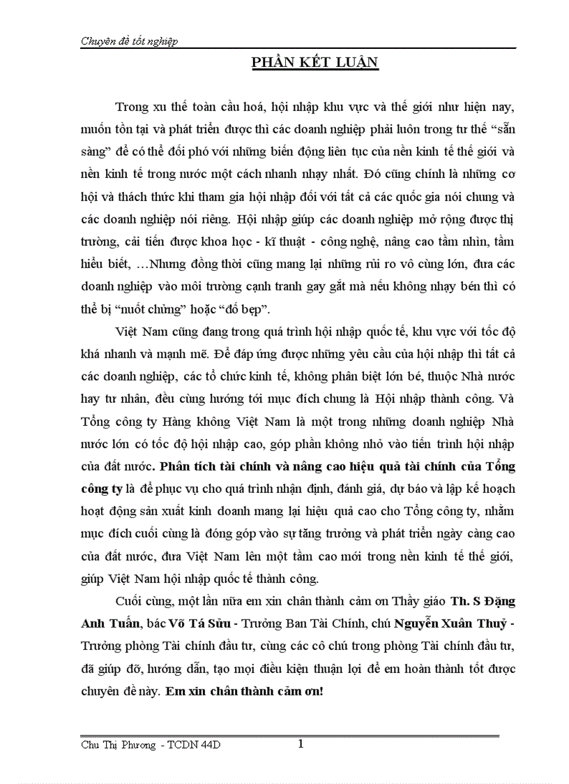 image for page Phân tích tài chính và nâng cao hiệu quả tài chính của Tổng công ty Hàng không Việt Nam 1