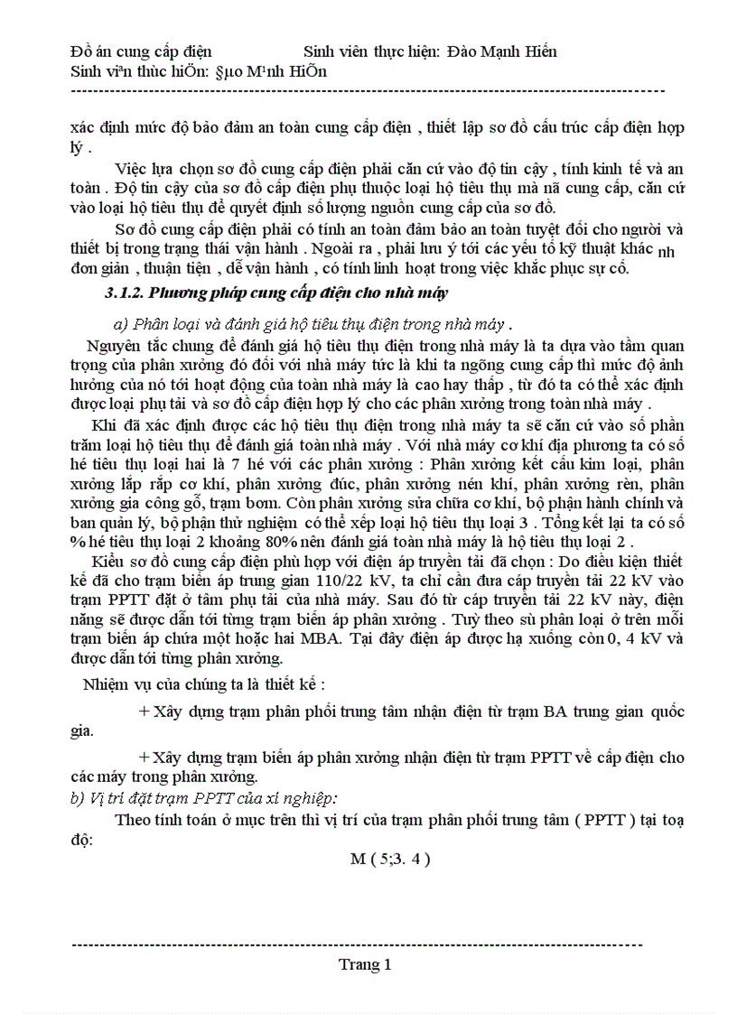 image for page Đồ án cung cấp điện 1