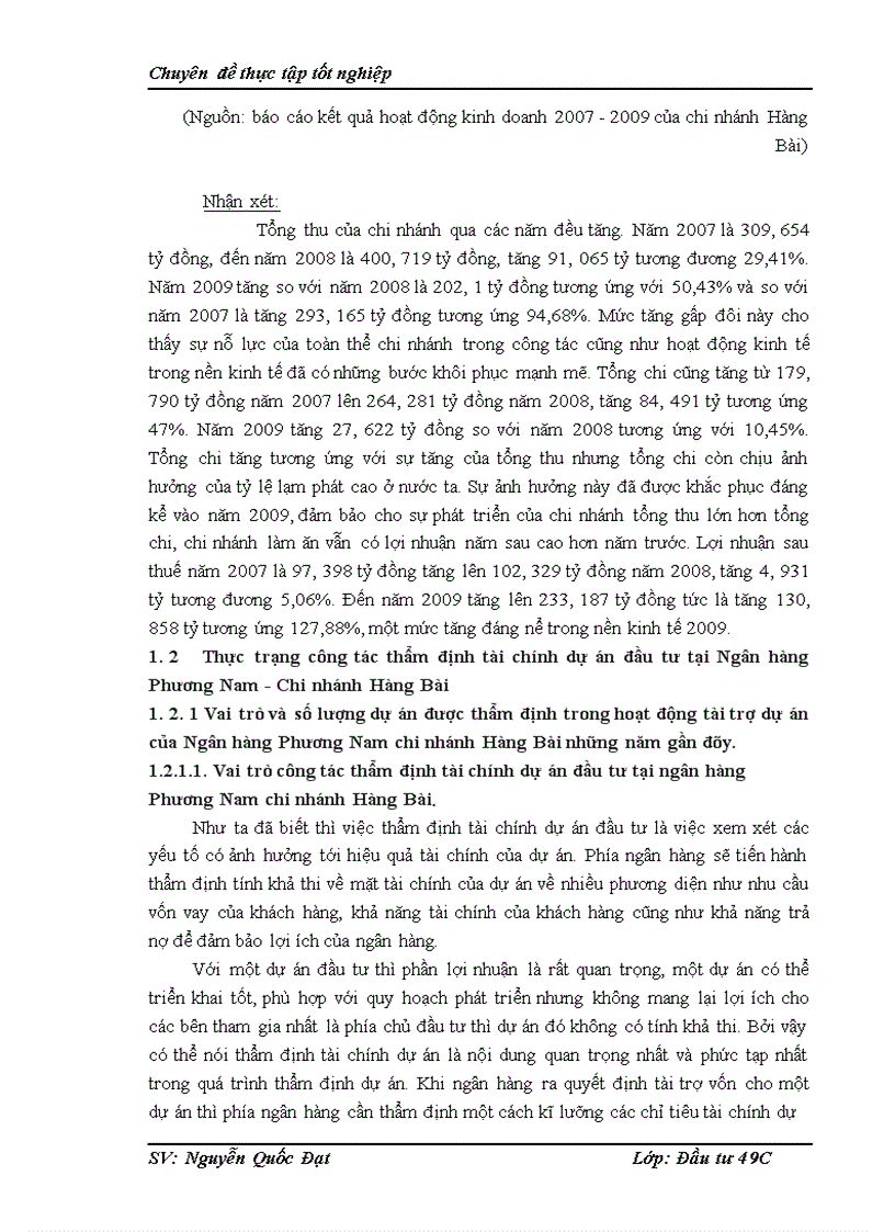 image for page Nâng cao chất lượng công tác thẩm định tài chính dự án đầu tư tại Ngân hàng thương mại cổ phần Phương Nam chi nhánh Hàng Bài