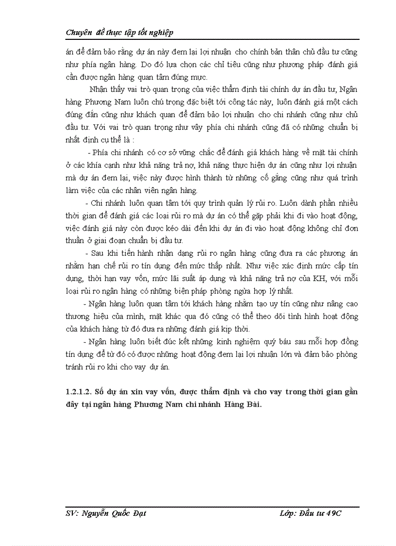 image for page Nâng cao chất lượng công tác thẩm định tài chính dự án đầu tư tại Ngân hàng thương mại cổ phần Phương Nam chi nhánh Hàng Bài