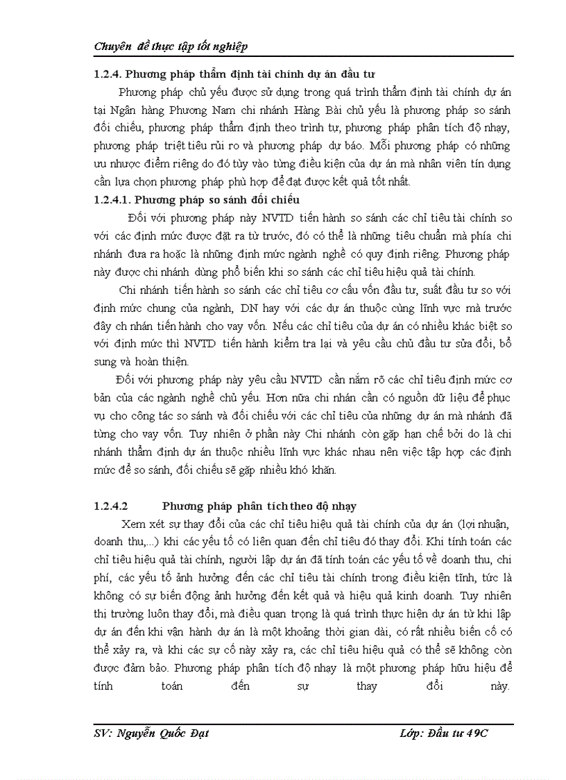 image for page Nâng cao chất lượng công tác thẩm định tài chính dự án đầu tư tại Ngân hàng thương mại cổ phần Phương Nam chi nhánh Hàng Bài