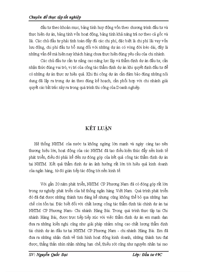 image for page Nâng cao chất lượng công tác thẩm định tài chính dự án đầu tư tại Ngân hàng thương mại cổ phần Phương Nam chi nhánh Hàng Bài