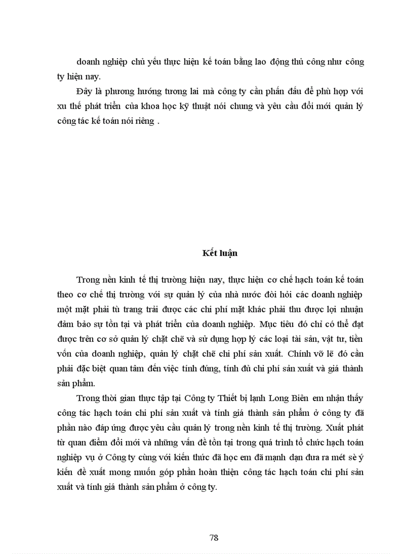 image for page Kế toán chi phí sản xuất và tính giá thành sản phẩm tại Công ty thiết bị lạnh Long Biên 1