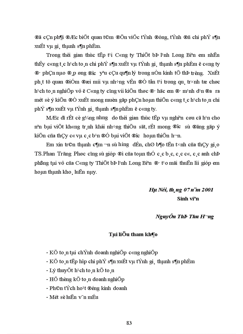 image for page Kế toán chi phí sản xuất và tính giá thành sản phẩm tại Công ty thiết bị lạnh Long Biên 1