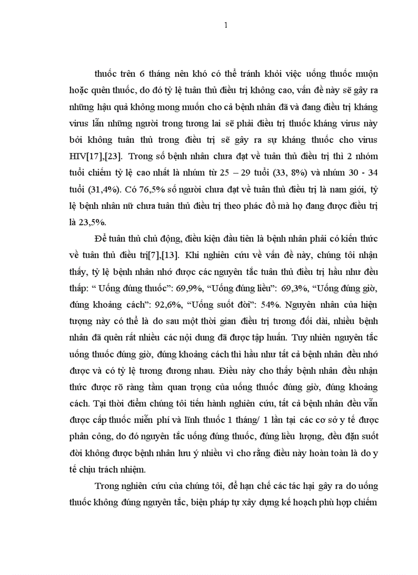 image for page Thực trạng tuân thủ trong điều trị ARV của bệnh nhân HIV AIDS điều trị ngoại trú và một số yếu tố liên quan ở 6 quận huyện thành phố Hà Nội năm 2008
