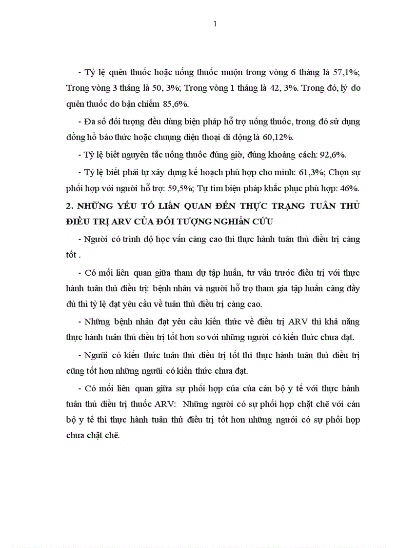 image for page Thực trạng tuân thủ trong điều trị ARV của bệnh nhân HIV AIDS điều trị ngoại trú và một số yếu tố liên quan ở 6 quận huyện thành phố Hà Nội năm 2008