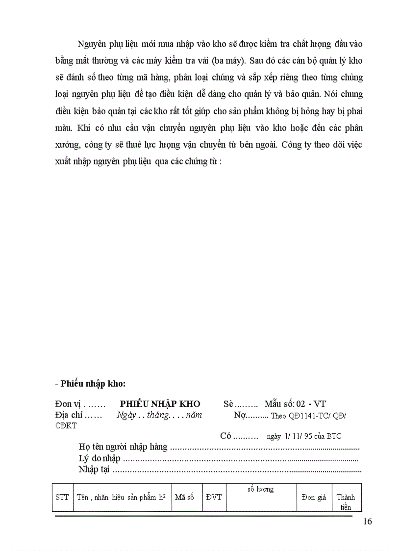 image for page Công tác quản lý vật tư tại Công ty may Thăng Long Xí nghiệp may liên doanh G A 1