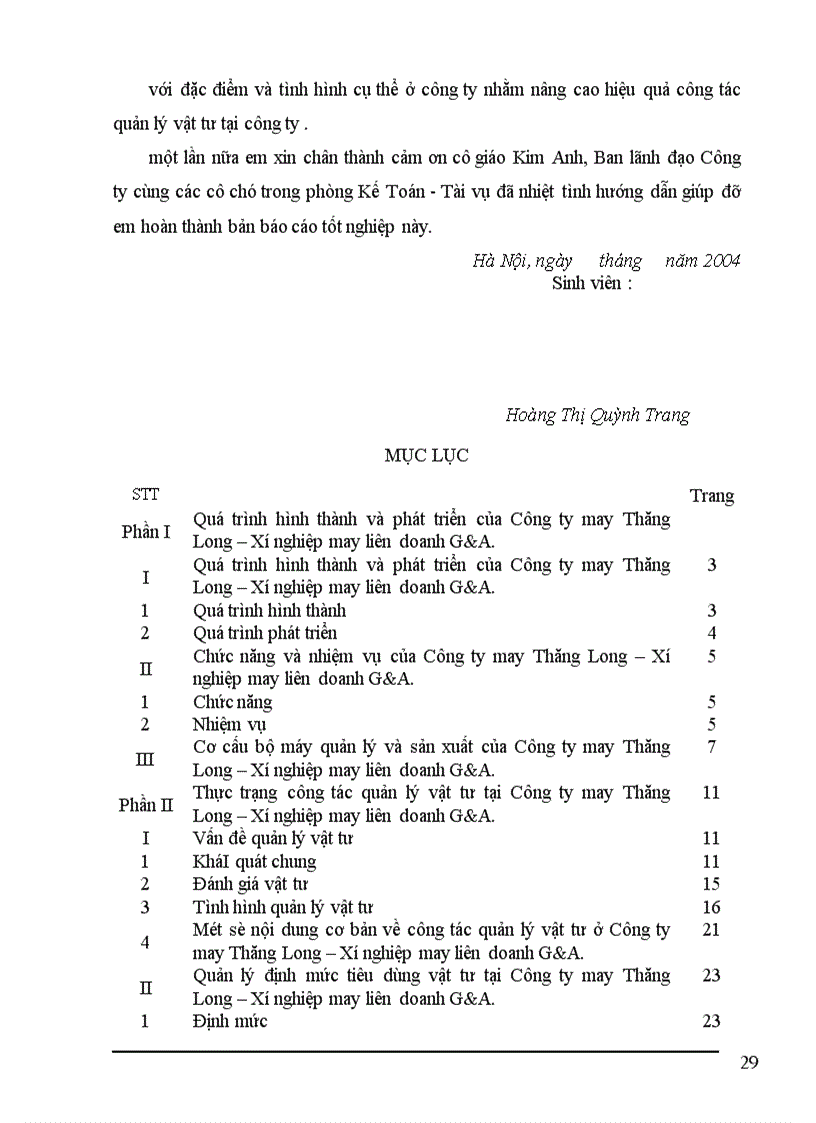 image for page Công tác quản lý vật tư tại Công ty may Thăng Long Xí nghiệp may liên doanh G A 1