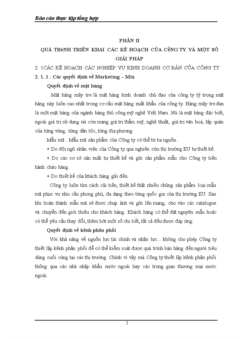 image for page Báo cáo thực tập tổng hợp tại Công Ty xuất nhập khẩu mây tre đan Việt Nam