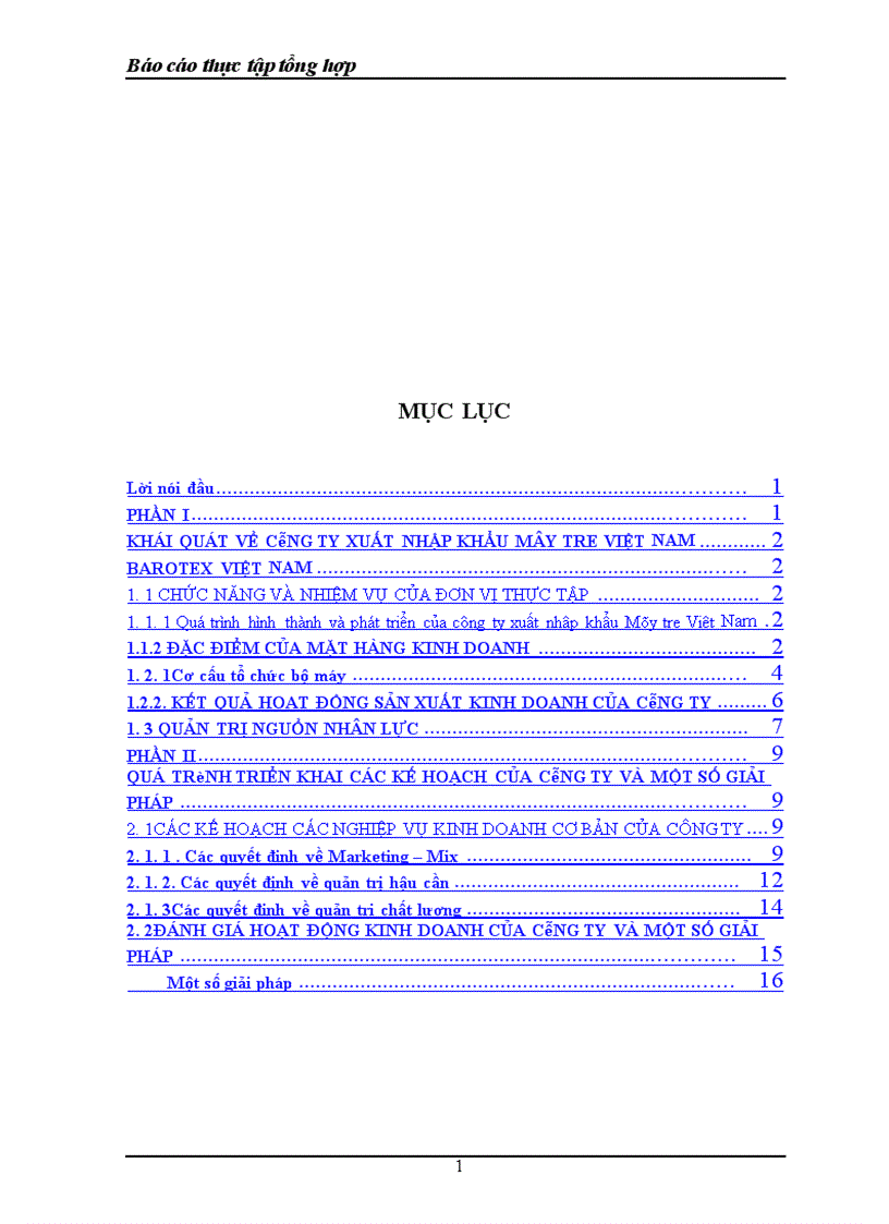 image for page Báo cáo thực tập tổng hợp tại Công Ty xuất nhập khẩu mây tre đan Việt Nam