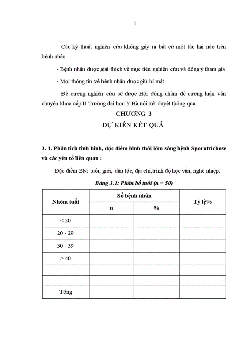 image for page Nghiên cứu tình hình đặc điểm lâm sàng và đánh giá hiệu quả điều trị bệnh Sporotrichose bằng Itraconazole