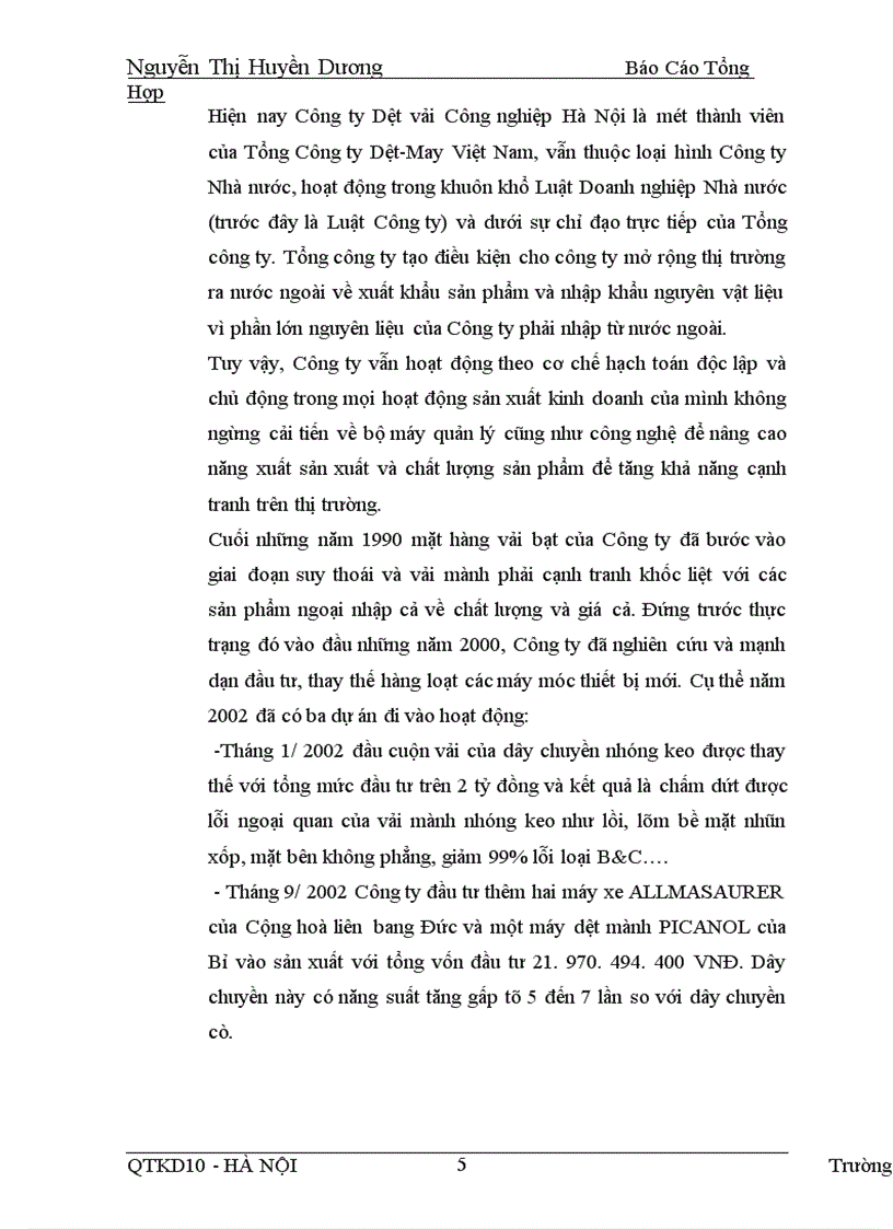 image for page Báo cáo tổng hợp về công tác kế toán tại công ty Dệt vải công nghiệp Hà Nội