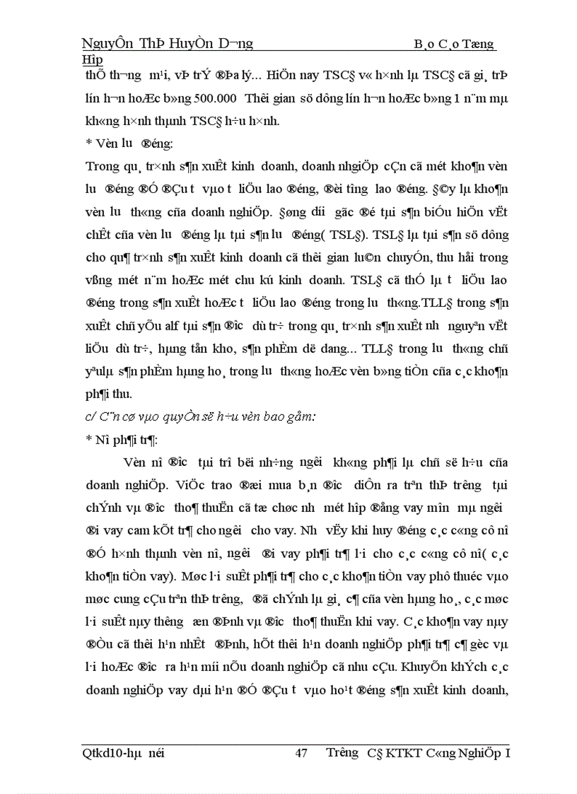 image for page Báo cáo tổng hợp về công tác kế toán tại công ty Dệt vải công nghiệp Hà Nội