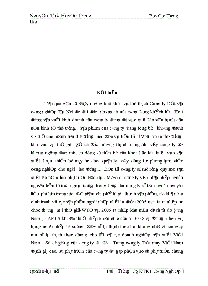 image for page Báo cáo tổng hợp về công tác kế toán tại công ty Dệt vải công nghiệp Hà Nội