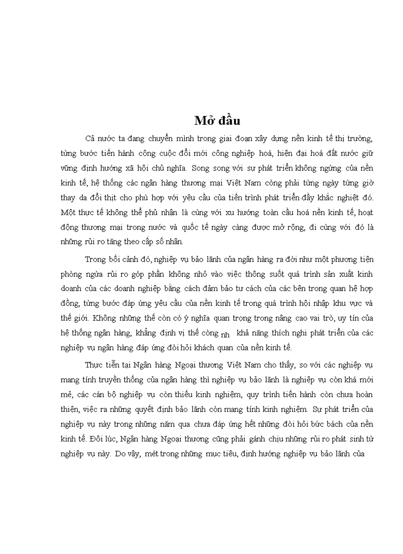 image for page Quan điểm toàn diện trong phát triển nghiệp vụ bảo lãnh tại Ngân hàng Ngoại Thương Việt Nam 1