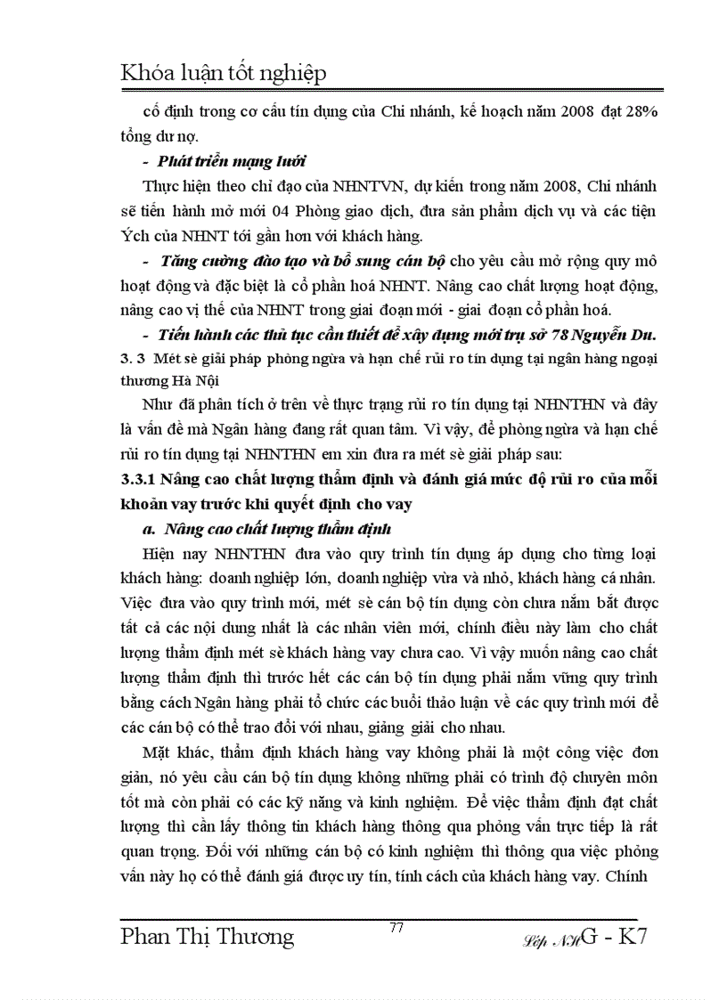 image for page Giải pháp phòng ngừa và hạn chế rủi ro tín dụng tại Ngân hàng Ngoại thương Hà Nội 1