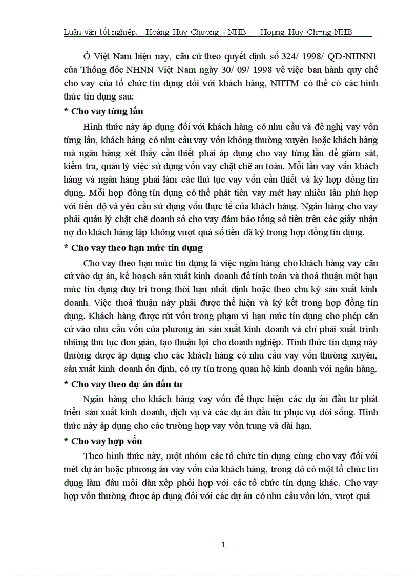 image for page Giải pháp nâng cao chất lượng tín dụng khi cho vay Doanh nghiệp Nhà nước tại Chi nhánh Ngân hàng Công thương Khu vực Ba Đình 1