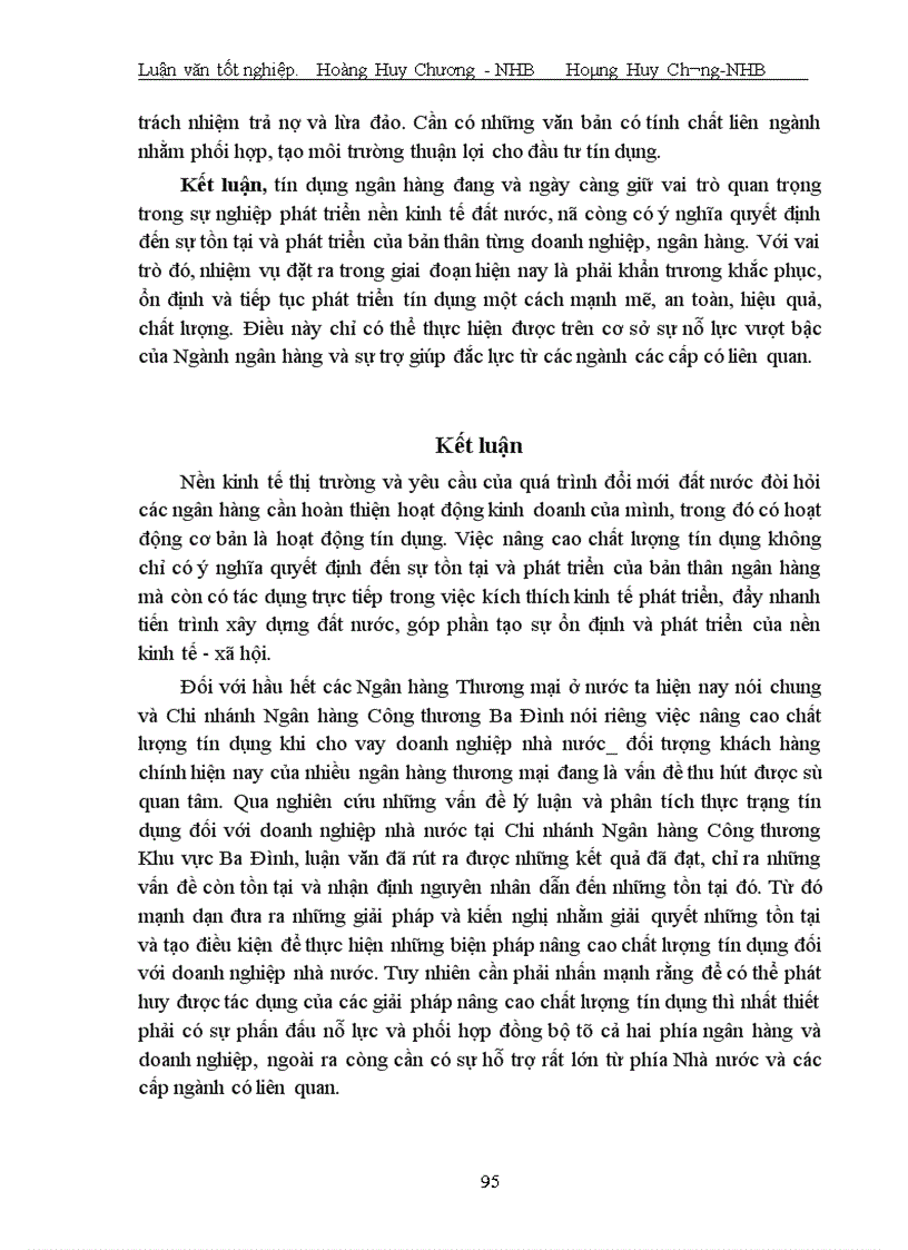 image for page Giải pháp nâng cao chất lượng tín dụng khi cho vay Doanh nghiệp Nhà nước tại Chi nhánh Ngân hàng Công thương Khu vực Ba Đình 1
