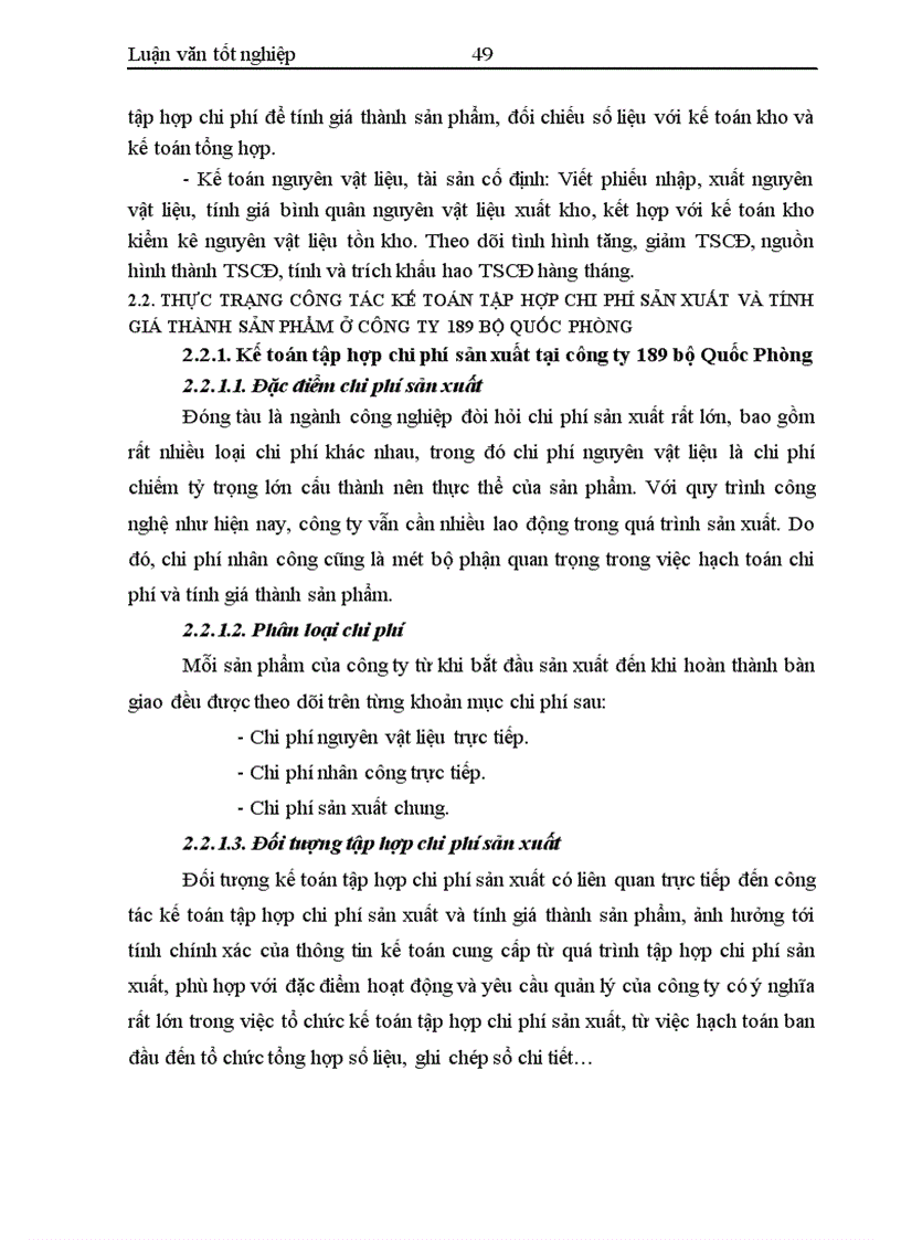 image for page Hoàn thiện công tác kế toán tập hợp chi phí sản xuất và tính giá thành sản phẩm tại công ty 189 Bộ Quốc Phòng 1