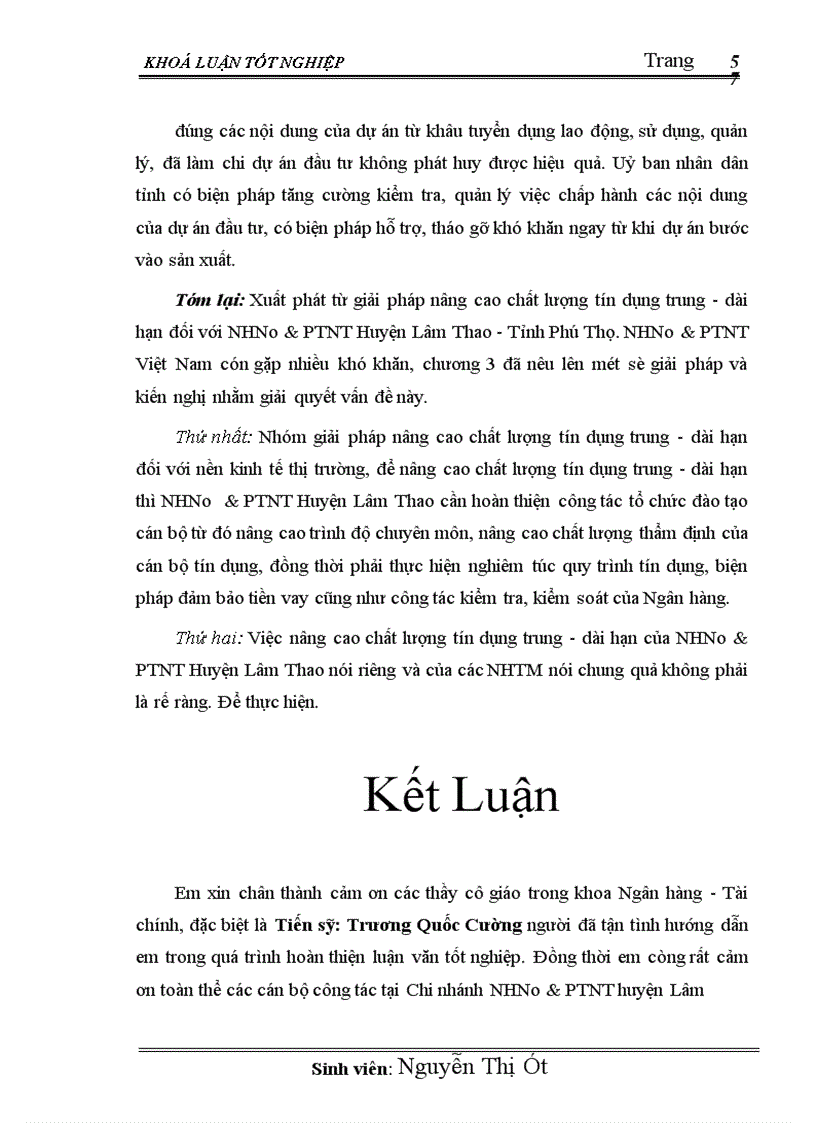 image for page Giải pháp nâng cao chất lượng tín dụng trung dài hạn tại chi nhánh NHNo PTNT huyện Lâm Thao 1