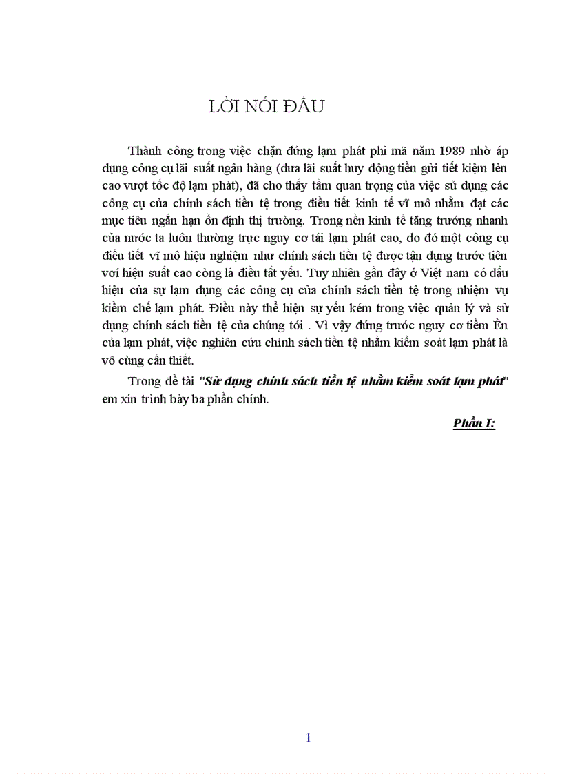 image for page Sử dụng chính sách tiền tệ nhằm kiểm soát lạm phát 1