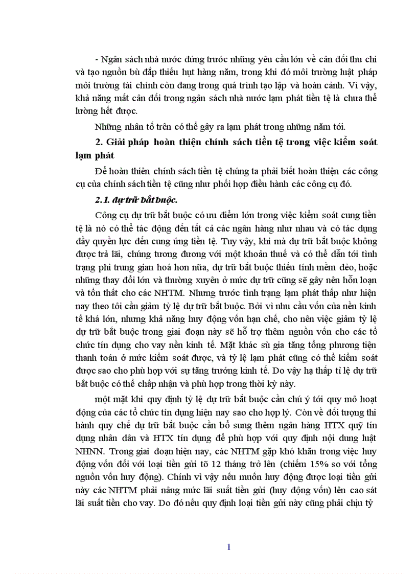 image for page Sử dụng chính sách tiền tệ nhằm kiểm soát lạm phát 1