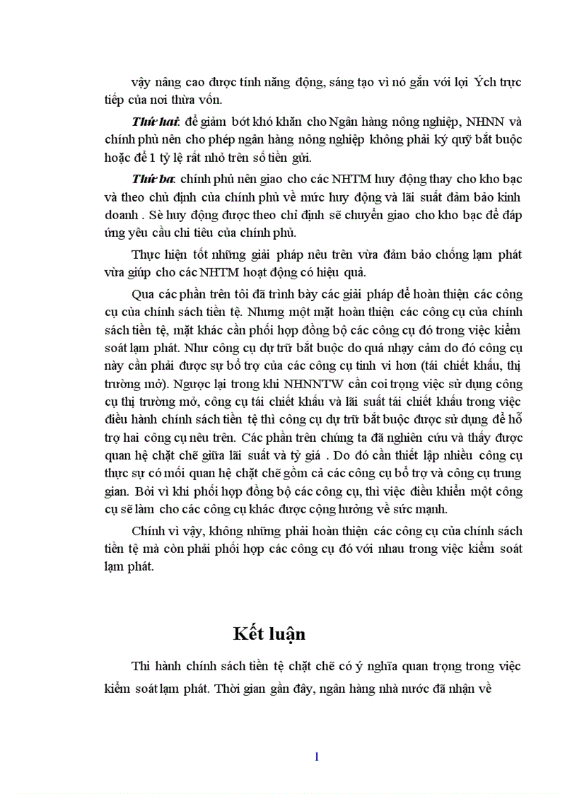 image for page Sử dụng chính sách tiền tệ nhằm kiểm soát lạm phát 1