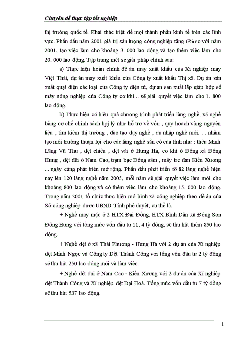 image for page Thực trạng về lao động việc làm và vấn đề giải quyết việc làm ở tỉnh Thái Bình 1