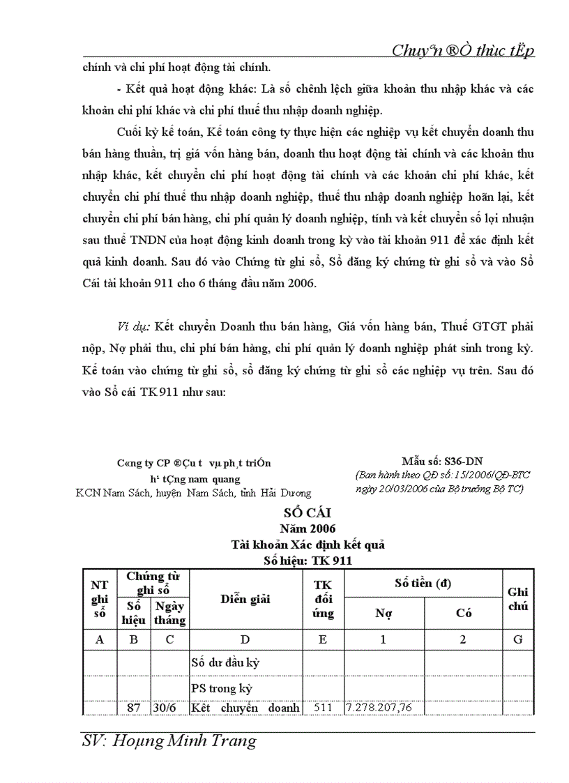 image for page Kế toán doanh thu chi phí và xác định kết quả kinh doanh tại Công ty cổ phần Đầu tư và Phát triển hạ tầng Nam Quang 1