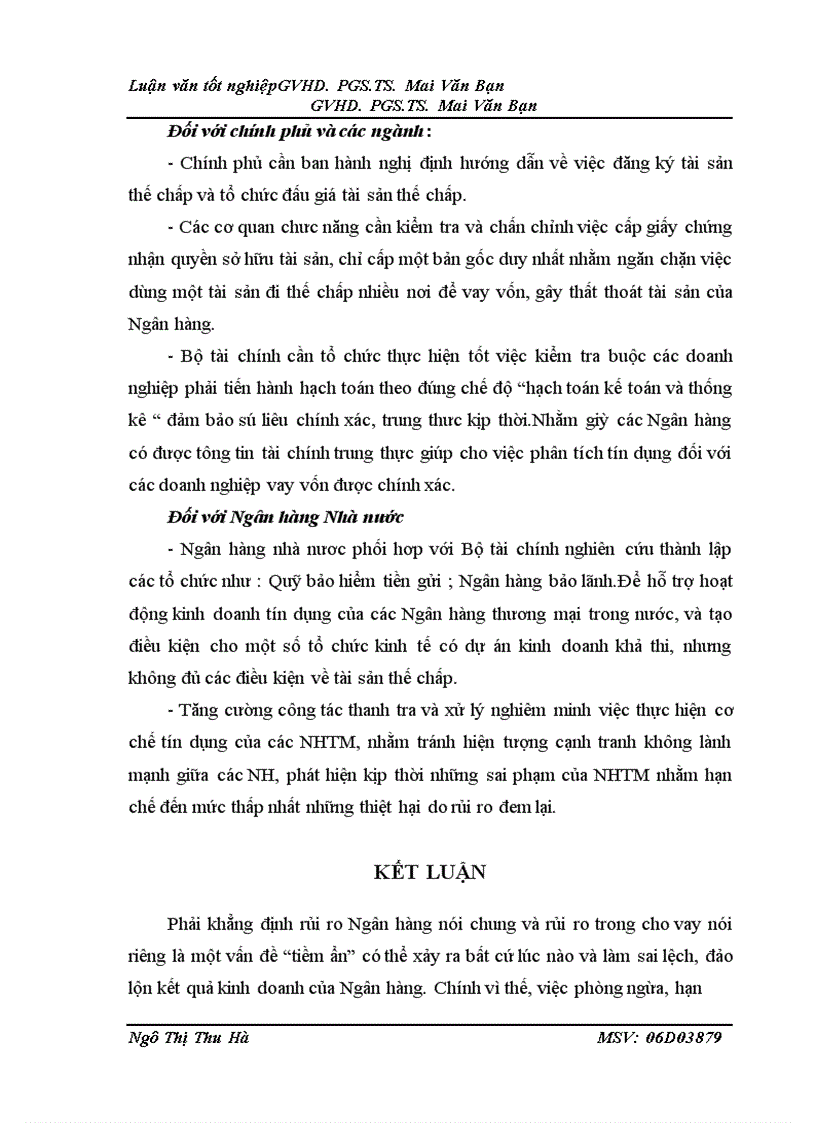 image for page Một số giải pháp góp phần ngăn ngừa và hạn chế rủi ro trong cho vay tại Ngân hàng Thương mại cổ phần Bắc Á chi nhánh Hà Nôi