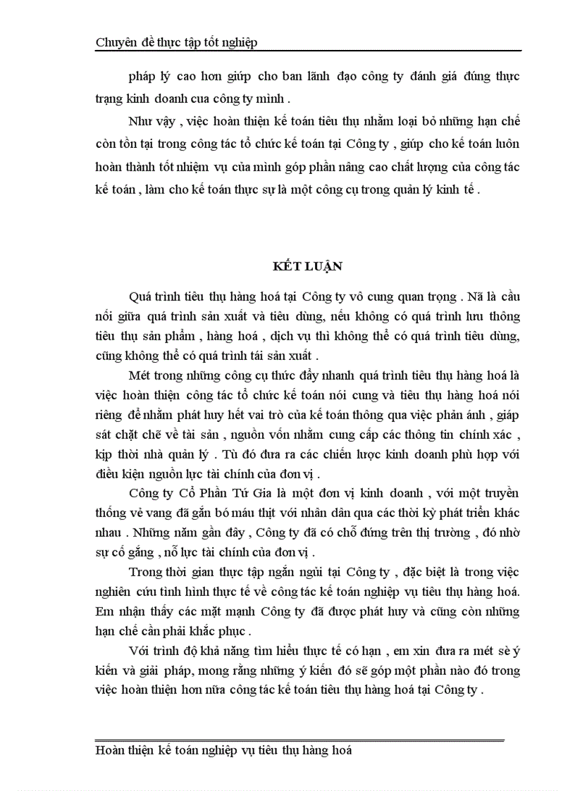 image for page Kế Toán Thành Phẩm Tiêu Thụ và Xác Định kết quả tiêu thụ tại Công ty cổ phần Tứ Gia 1