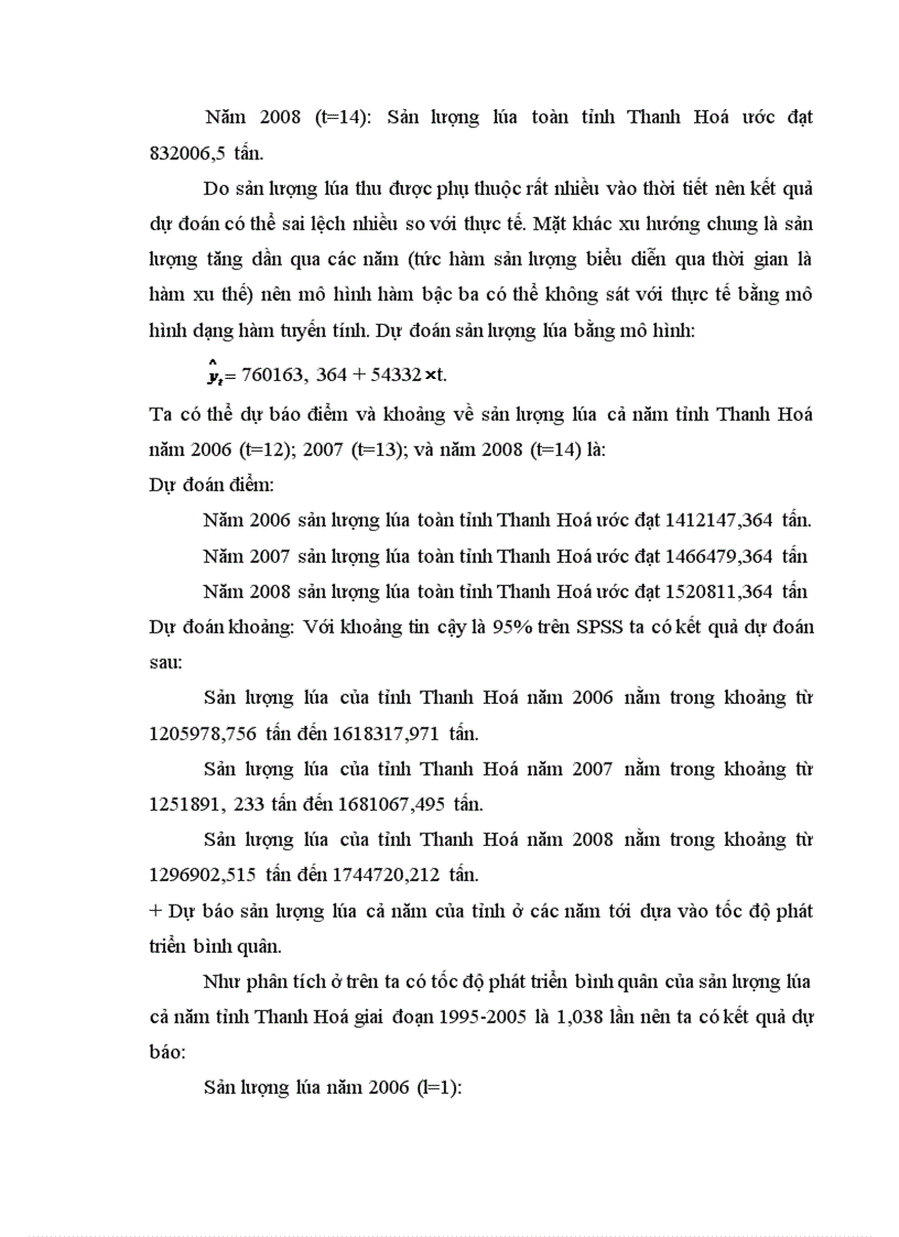 image for page Vận dụng một số phương pháp thống kê phân tích tình sản xuất lúa của tỉnh Thanh Hoá giai đoạn 1995 2005 1