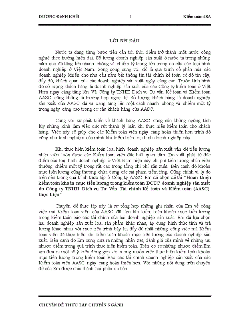 image for page Hoàn thiện kiểm toán khoản mục tiền lương trong kiểm toán BCTC doanh nghiệp sản xuất do Công ty TNHH Dịch vụ Tư Vấn Tài chính Kế toán và Kiểm toán AASC thực hiện 1