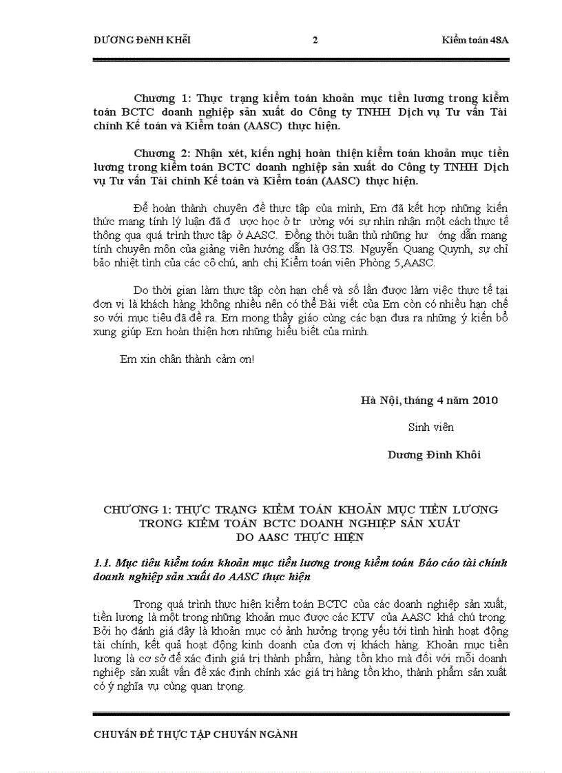 image for page Hoàn thiện kiểm toán khoản mục tiền lương trong kiểm toán BCTC doanh nghiệp sản xuất do Công ty TNHH Dịch vụ Tư Vấn Tài chính Kế toán và Kiểm toán AASC thực hiện 1