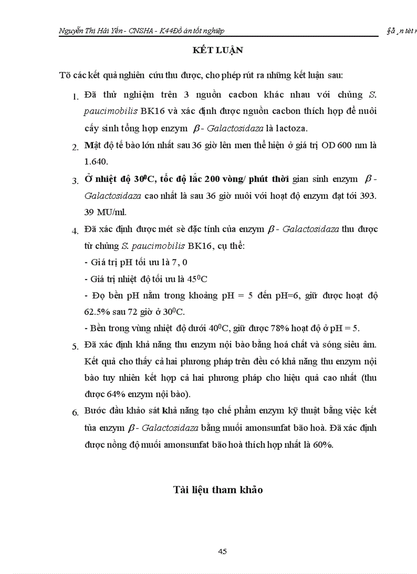 image for page Khảo sát đặc tính và khả năng thu nhận enzym b galactosidaza từ vi khuẩn Sphingomonas paucimobilis BK16