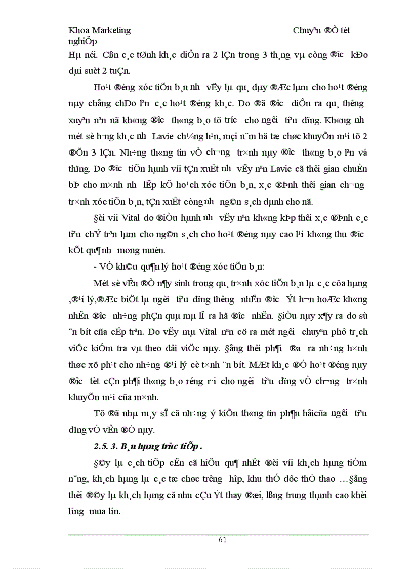 image for page Chính sách xúc tiến hỗn hợp cho sản phẩm nước khoáng Vital của công ty SXKDXNK Bình Minh tại các tỉnh phía bắc 1