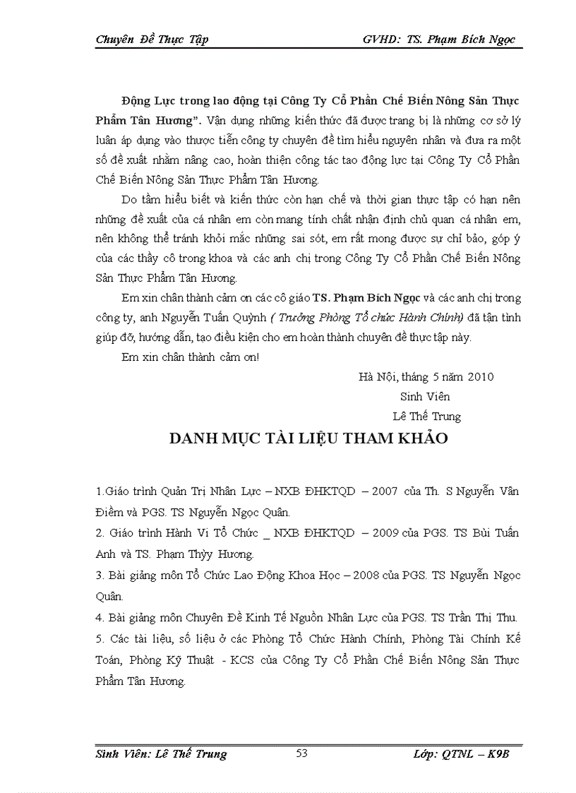 image for page Hoàn thiện công tác Tạo Động Lực trong lao động tại Công Ty Cổ Phần Chế Biến Nông Sản Thực Phẩm Tân Hương 1