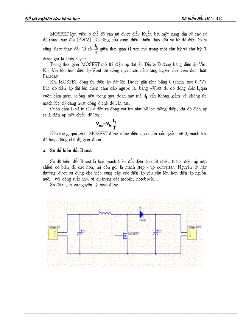 image for page Nghiên cứu nguyên lý điều khiển và thực hiện bộ biến đổi DC AC Tóm tắt Bộ biến đổi DC AC là thiết bị biến đổi năng lượng của các nguồn một chiều thành năng lượng điện xoay chiều cung cấp cho các tải tiêu thụ điện