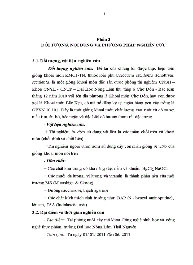 image for page Nghiên cứu nhân nhanh giống khoai môn Caladium esculentum Hort bằng kỹ thuật nuôi cấy mô tế bào thực vật