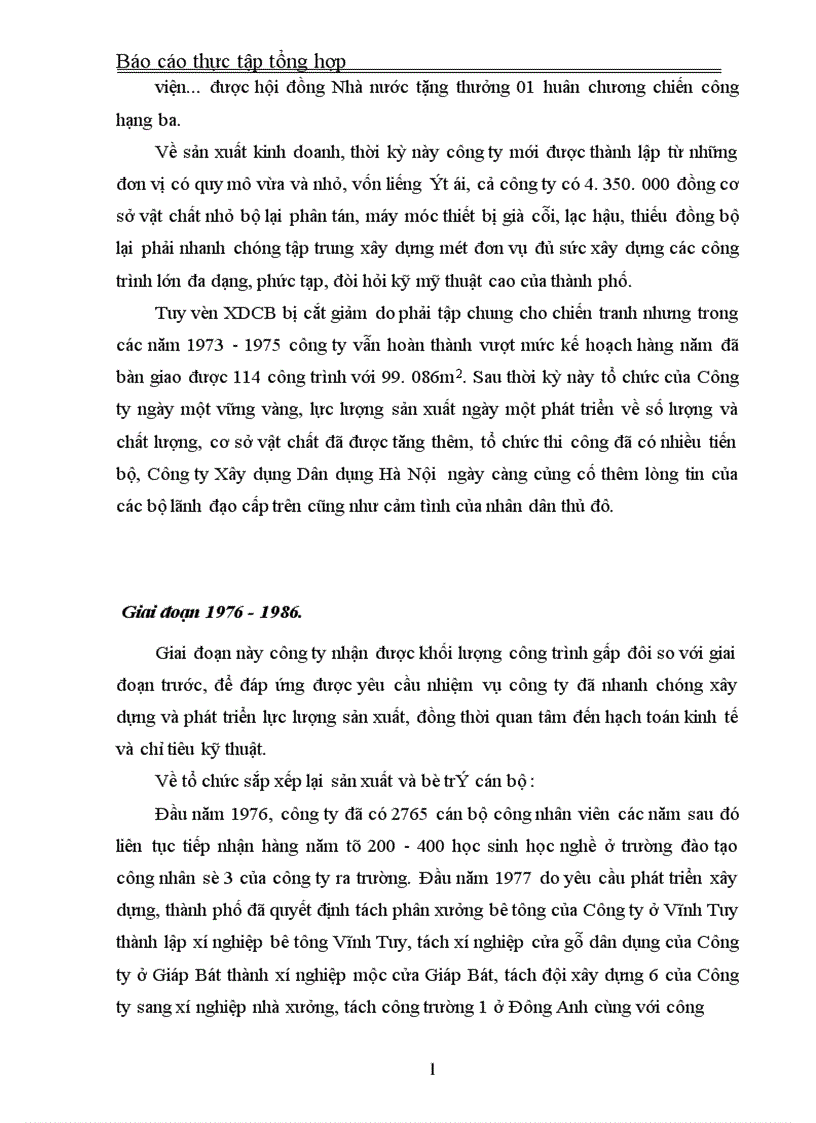 Báo cáo thực tập tổng hợp tại Công ty Xây dụng Dân dụng Hà Nội