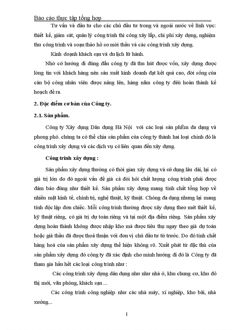 image for page Báo cáo thực tập tổng hợp tại Công ty Xây dụng Dân dụng Hà Nội