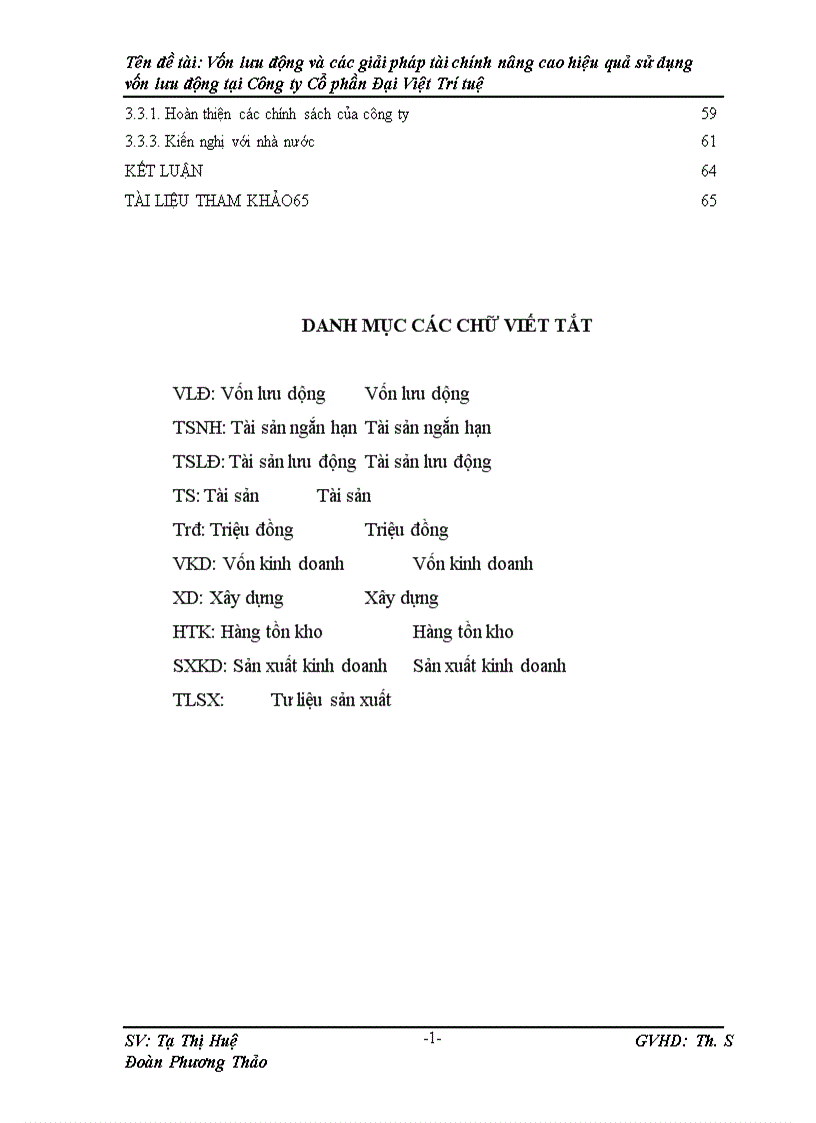 image for page Vốn lưu động và các giải pháp Tài chính nâng cao hiệu quả sử dụng vốn lưu động tại Công ty Cố phần Đại Việt Trí Tuệ 1