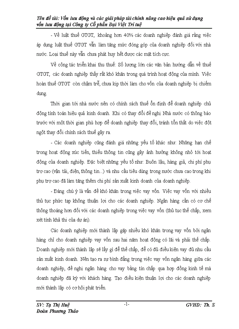 image for page Vốn lưu động và các giải pháp Tài chính nâng cao hiệu quả sử dụng vốn lưu động tại Công ty Cố phần Đại Việt Trí Tuệ 1
