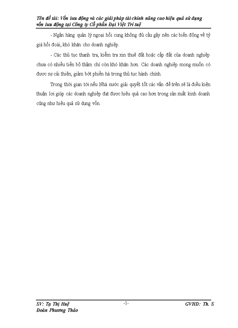 image for page Vốn lưu động và các giải pháp Tài chính nâng cao hiệu quả sử dụng vốn lưu động tại Công ty Cố phần Đại Việt Trí Tuệ 1